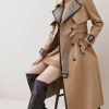 New * Flash Sale Karen Millen Tweed Mix Cotton Trench Coat Camel