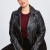 Best * Best Sale Karen Millen Plus Size Leather Signature Biker Jacket