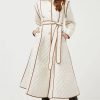 Clearance * Hot Sale Karen Millen Full Skirt Belted Maxi Quilted Coat