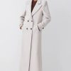 Clearance * Cheapest Karen Millen Petite Italian Wool Double Breasted Coat Oatmeal