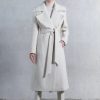 New * Coupon Karen Millen Italian Wool Oversized Cable Effect Wrap Belted Coat Cream