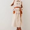 Best * Best Pirce Karen Millen Petite Longline Db Faux Shearling Belted Coat Cream