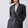 Clearance * Promo Karen Millen Leather Longline Relaxed Blazer