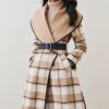 Online * Deals Karen Millen Italian Wool Cashmere Check Belted Waterfall Coat