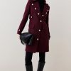 Wholesale * Top 10 Karen Millen Italian Wool Military Button Midi Coat Fig