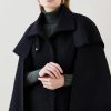 Hot * Best Reviews Of Karen Millen Italian Virgin Wool Funnel Neck Cape Coat Black