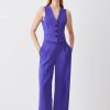 New * Brand New Karen Millen Petite Clean Tailored Waistcoat Purple