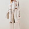 Online * Best Reviews Of Karen Millen Merino Shearling & Leather Tab Detail Coat Cream