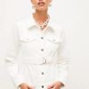 Clearance * Top 10 Karen Millen Petite Belted Denim Western Jacket Ivory