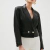 Online * Buy Karen Millen Leather Extreme Shoulder Waisted Jacket