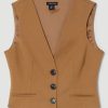 Hot * Deals Karen Millen Premium Wool Flannel Waistcoat Charcoal