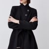 Best * Top 10 Karen Millen Italian Wool Mix Wrap Belted Short Coat