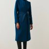 Clearance * Buy Karen Millen Italian Virgin Wool Investment Notch Neck Coat Teal