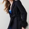 Wholesale * Flash Sale Karen Millen Italian Virgin Wool Feather Cuff Tailored Coat