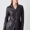 Hot * Brand New Karen Millen Leather Single Breasted Tailored Blazer