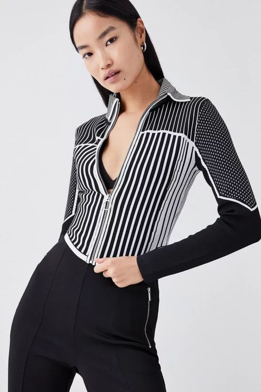 Best * Top 10 Karen Millen Petite Zip Through Sporty Jacket Mono