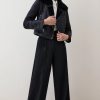 Hot * Best Reviews Of Karen Millen Leather Multi Stitch Cuff Shearling Lined Coat