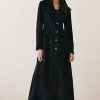 Online * Flash Sale Karen Millen Velvet Longline Coat