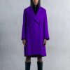 Clearance * Cheapest Karen Millen Petite Italian Virgin Wool Double Breasted Cape Over Coat Purple