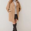 Online * Top 10 Karen Millen Italian Virgin Wool Double Breasted Pea Coat Camel