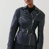 New * Brand New Karen Millen Leather Buckle Biker Jacket