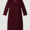 Best * Best Pirce Karen Millen Italian Wool Side Split Tailored Maxi Coat