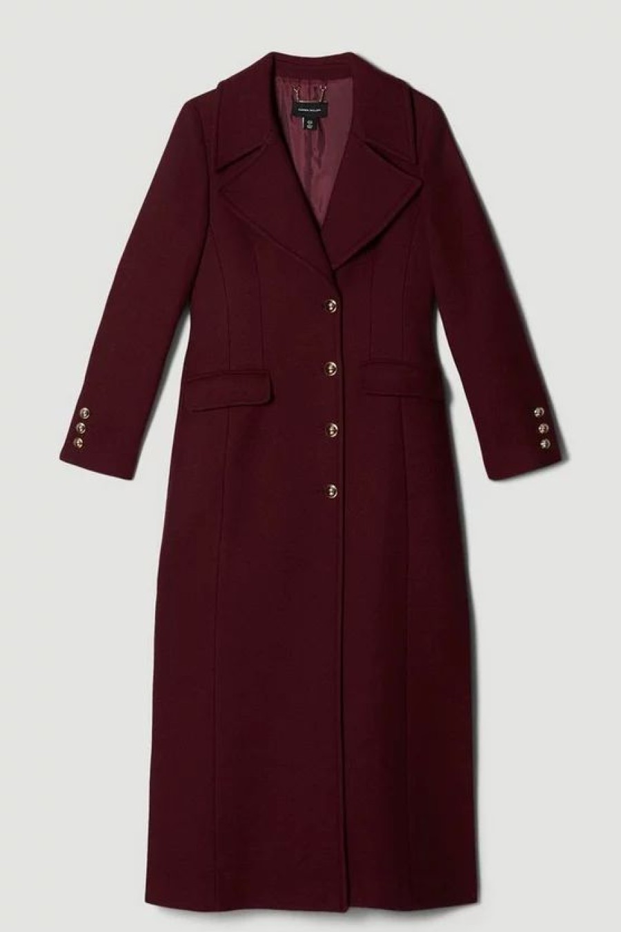 Best * Best Pirce Karen Millen Italian Wool Side Split Tailored Maxi Coat