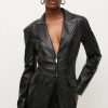 Best * Best Deal Karen Millen Leather Corset Detail Blazer