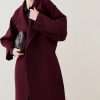 New * Hot Sale Karen Millen Tall Italian Wool Raglan Sleeve Coat Fig