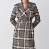 Wholesale * Outlet Karen Millen Italian Classic Check Trench Coat Natural