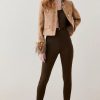 Wholesale * Best Pirce Karen Millen Italian Virgin Wool Faux Fur Cuff Short Coat Camel