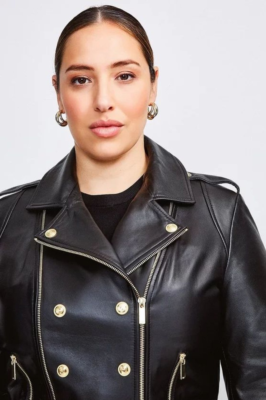 New * Wholesale Karen Millen Plus Size Leather Military Biker