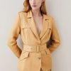 Hot * Best Reviews Of Karen Millen Petite Utility Viscose Twill Button Jacket Tan