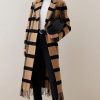 Wholesale * Flash Sale Karen Millen Italian Wool Check Fringe Hem Belted Coat Multi