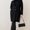 Wholesale * Promo Karen Millen Plus Size Italian Virgin Wool Cashmere Db Tailored Coat Black