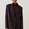 Hot * Hot Sale Karen Millen Wool Blend Asymetric Wrap Tailored Jacket