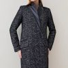 Clearance * Discount Karen Millen Italian Herringbone Wool Pu Collar Coat