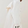 Clearance * New Karen Millen Cotton Pleated Skirt Trench Coat Ivory