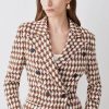 Hot * Buy Karen Millen Check Tweed Military Tailored Blazer