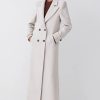 Clearance * New Karen Millen Italian Wool Double Breasted Maxi Coat Oatmeal