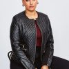 Clearance * Best Pirce Karen Millen Plus Size Leather Quilted Jacket