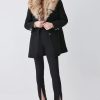 Online * Best Pirce Karen Millen Italian Wool Mix Faux Fur Collar Short Coat