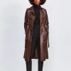 Wholesale * Hot Sale Karen Millen Tall Leather Trench Coat