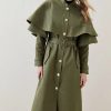 Clearance * Outlet Karen Millen Storm Flap Layered Trench Coat