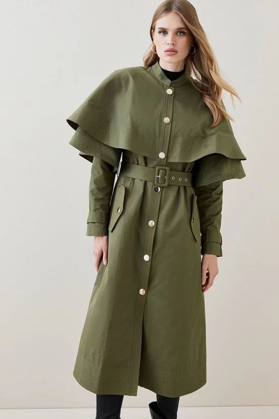 Clearance * Outlet Karen Millen Storm Flap Layered Trench Coat