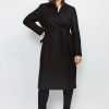 Best * Buy Karen Millen Plus Size Italian Virgin Wool Blend Notch Neck Coat