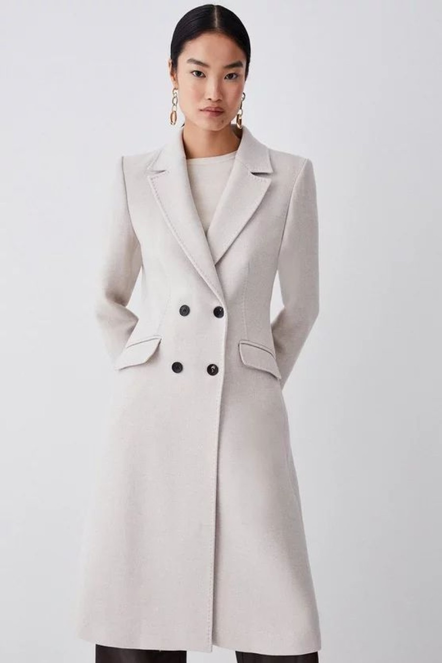 Clearance * Best Sale Karen Millen Italian Wool Fitted Coat