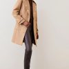 Best * Deals Karen Millen Italian Virgin Wool Military Midi Coat Camel