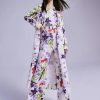 Wholesale * Best Reviews Of Karen Millen Scattering Viola And Tulipa Compact Viscose Belted Trench Floral