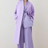 Online * Deals Karen Millen Italian Wool Soft Textured Midi Belted Coat Lilac